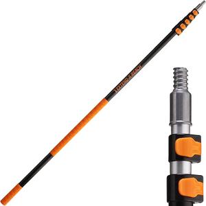 5-24 ft Long Telescoping Extension Pole // Multi-Purpose Extendable Pole with Universal Twist-on Metal Tip // Lightweight and Sturdy // Best Telescopic Pole for Painting, Dusting and Window Cleaning