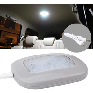 Auto Car Ceiling Roof Lights Magnetic Dome Light with Universal USB Rechargeable Wireless 10 LEDs for Interior and Exterior of Car, Boat, Trailer, Motorhome, Truck (Gray Shell-White light)