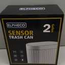 ELPHECO Automatic Motion Sensor Trash Can - 2 Gallon Slimline for Bathroom, Bedroom, Kitchen, Office - White with Gold Trim