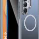 Magnetic Case for Samsung Galaxy S26 with Privacy Screen Protector,Compatible with Magsafe, Mil-Grade Shockproof Protection & Non-Slip Matte Cover Case for Galaxy S26 2026 Gray