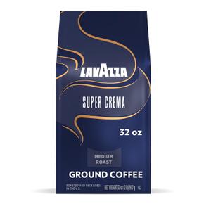 Lavazza Super Crema Ground Coffee, Medium Roast, Arabica and Robusta Blend, 32 oz Bag (Pack of 1) (EXP 05/08/28)