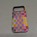 Compatible with iPhone 17 Pro Max Case, Cute Colorful Checkered Case with Shockproof Slim Soft TPU and Hard PC Protective Cover for Women/Men Designed for iPhone 17 Pro Max 6.9'', Colorful 2