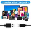 5 x 5feet USB C Handheld Mini Fan Charger Cable for JISULIFE Fan, Aluan, WiHoo, CIVPOWER Neck Fa-n, HomeLifairy, FrSara, Bladeless Fa-n, Replacement Personal Portable Fa-n Type-C Charging Power Cord