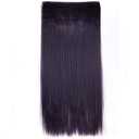 S-noilite Elegant 30"(76cm) Longest Straight Dark Black Mix Dark Purple 3/4 Full Head One Piece 5 Clips Clip in Hair Extensions