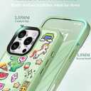 3 x GVIEWIN Magnetic for iPhone 16 Pro Max Case Compatible with Magsafe, [Screen & Camera Lens Protector] Fashion Pattern Translucent Shockproof Phone Cover for 16 Pro Max 6.9" (Carnival/Green)