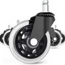 ELABEST Industrial Chair Caster, 5 Count, 50 lbs Load Capacity, Stem Mount, Stem Type, Roller-Blade Style Design, Multi-Surface, Rubber