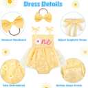 HONGTEYA Baby Girl 1st Birthday Outfit Girl First Birthday Clothes One Year Old Gifts Romper Tulle Summer Newborn Dress (12-18 Months, Yellow)
