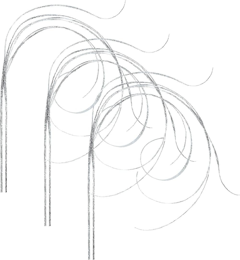 MTLEE 6 Pieces Glitter Silver Christmas Tree Picks and Sprays Decorative Stem Picks Sprays Branches Vase Filler Curly Ting Ting Branches for Home Christmas Tree Craft Wreath Garden Decorations