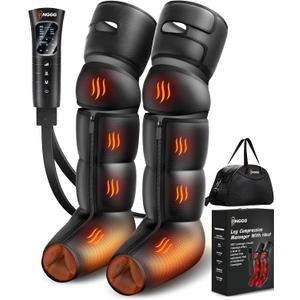 YINGGG Leg Massager with Heat and Compression - Foot and Calf Massage Sleeve with 3 Heat, 6 Intensities, 6 Modes, Compression Boots for Circulation and Pain Relief