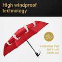 Windproof Compact Umbrella for Rain - 42 Travel Umbrella, Portable, Strong, Collapsible to 11, Automatic Open Close Button, Vented Double Canopy with Fiberglass/Steel Frame, Wind Resistance to 55MPH