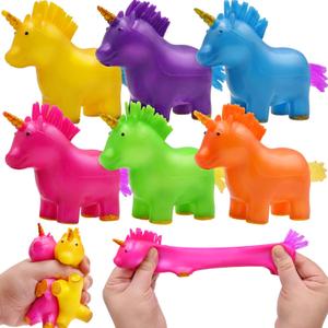 6 Pack Unicorn Stress Balls Squishy Squeeze Ball Toys Stress Relief Toys for Kids Boys Girls Birthday School Classroom Valentines Day Card Prizes Christmas Stocking Stuffers Party Favor Gifts