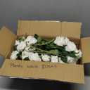 Hananona Artificial Roses in Bulk, Fake Velvet Silk Roses Realistic Rose for Wedding Centerpieces Flower Arrangement Home Decor (50, White)