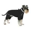 Winter Waterproof Dog Snowsuit – Full Body Outdoor Jacket with Leash Ring, Fleece Lining, Windproof Reflective 4-Leg Dog Coat for Small to Large Dogs Black L