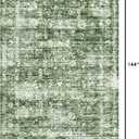 9x12 Green Washable Area Rugs for Living Room, Neutral Boho Carpet