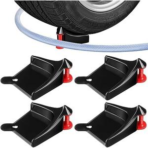 Dreyoo 4 Pcs Car Hose Guide, Tire Hose Roller for Car Washing, Detailing Tire Hoses Guide Preventing Pressure Washer Hoses Stuck Under The Wheels, Plastic Wash Tool to Avoid Snagging(Black)