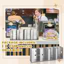Hicarer 4 Compartments Stainless Steel Cup Dispenser with Adjustable Dividers Silver Cup and Lid Holder Lid Organizer Storage for Cabinet Kitchen Cafe Tea Shop Restaurant, Silver