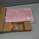 MEETION Wireless Keyboard and Mouse, Full-Sized Cordless Keyboard with Wrist Rest, 3 DPI Adjustable Mouse, Keyboard and Mouse Set with 2.4GHz USB Receiver, for PC/Computer/Laptop/Windows/Mac, Pink