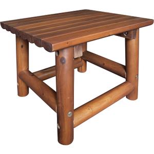 Leigh Country Amber Log Perch Handcrafted Hardwood Acacia Small Rectangular Accent Side End Table for Outdoor, Patio, and Garden, Brown