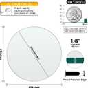 24 inch Round 1/4" (6 mm) Thick Pencil Polished Edge Glass Table Top with 6 Bumpers - Tempered, Scratch Resistant & Safety Replacement Glass Designed for Dining, Coffee, Patio & End Tables
