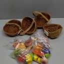 Lehoo Castle Wooden Play Food Set, Toy Food for Toddlers, Pretend Play Kitchen Accessories, Cutting Fruits and Vegetables Montessori Sorting Toys for Kids 3-5 Girls Boys