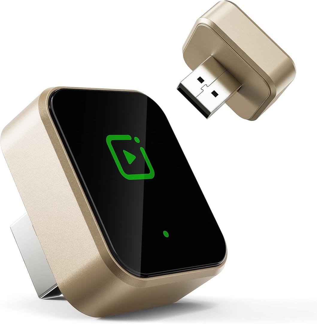 Wireless Carplay Adapter for iPhone, Wired to Wireless Car Play Adapter Bluetooth Auto Connect, Zero Latency, Car Accessories for Apple Carplay, Compatible with Vehicles 2016+& iPhone(Gold)