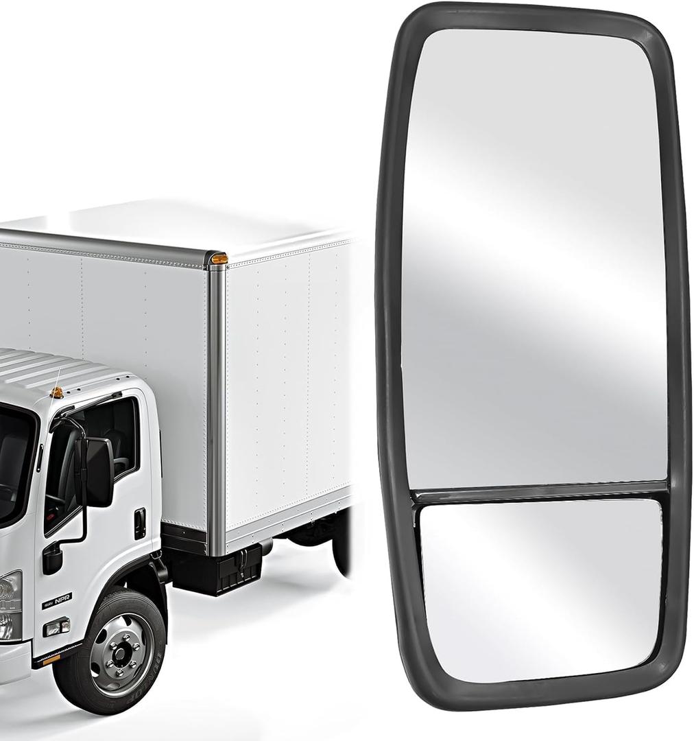 8980493150 Side Door Mirror Left Driver Side Fit for 2007-2023 ISUZU NPR NPR-HD NPR-XD NQR NRR for 2008-2023 Chevy GMC W3500 W4500 W5500, Truck Rear View Mirror (Left)