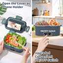 IFENROL Electric Heated Lunch Box for Adults, 100W 3-IN-1 2 Pack 1.8L Containers Heating Lunch Box for Men Portable Double Layer, Fast Heated Food Warmer,12V/24V/110V for Car Truck Office Home