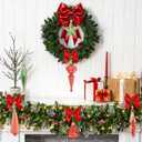22Pcs Christmas Tree Ornaments Set, Hand Painted Nutcracker Snowman Cupcake Baubles, Shatterproof Plastic Christmas Decorations for Tree, Holiday Hanging Decor (Red &Green)