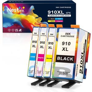 910XL Ink Cartridges Combo Pack Replacement for HP Ink 910 XL Compatible with OfficeJet Pro 8020 8025 8028 8035 8030 8010 8015 8018 8022 Printer (1 Black,1 Cyan,1 Magenta,1 Yellow)