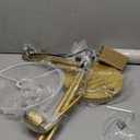 Nintiue Upgraded Modern Arc Dimmable Tall Standing Floor Lamp with Linen Shade, 1200 Lumens LED Bulb Included, for Living & Reading Room, Bedroom, Office & Nursery, Gold