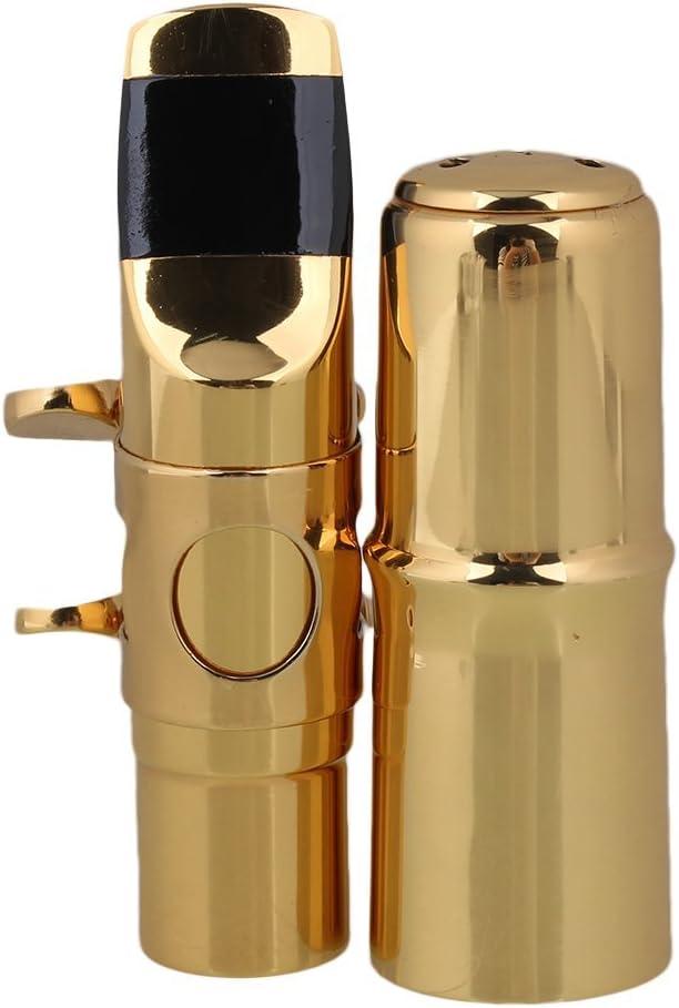 Yibuy #7 Golden Brass B-flat Soprano Saxophone Mouthpiece with Ligature Reed