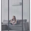 Extra Wide Fiberglass Magnetic Screen Door for Double Doors Heavy Duty Self-Closing Mesh for Patio & Sliding Doors, Pet Friendly, Easy Install, Gray