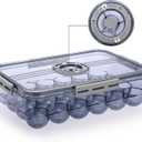BTSKY Premium Plastic Egg Holder for Fridge - 24 Egg Refrigerator Container, Organizer with Time Reminder and Lid