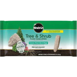 Miracle-Gro Tree and Shrub Plant Food Spikes, For Deciduous, Flowering and Evergreen Trees, 12 Spikes