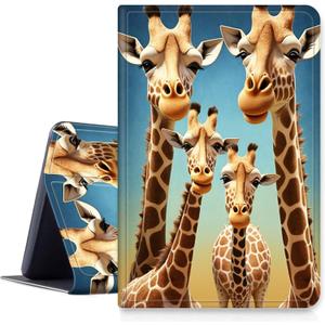 Case for Samsung Galaxy Tab A 10.1 2019 Model SM-T510 / T515 / T517 Tablet,PU Leather Fold Stand Protective Cover with Auto Sleep/Wake for Samsung Tab A 8.0 2019,Giraffe