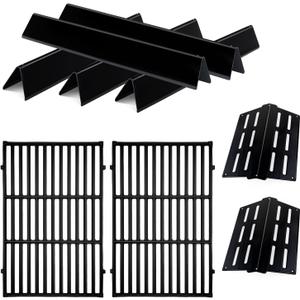 Genesis E310 Grill Parts Cast Iron E330 Grill Grates for Weber Genesis S330 EP310 with 7620 Porcelain Flavorizer Bars 7622 Heat Deflector Grill Replacement Parts for Weber 300 Series