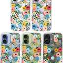 MOSNOVO for iPhone 17 Case | Military Grade 6.6ft Drop Tested | Camera Control | Clear with Pastel Floral Garden Design