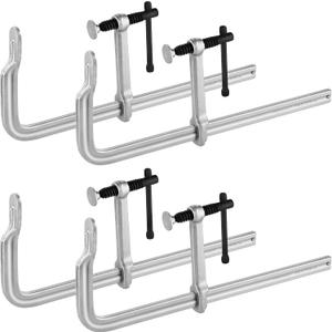 MAXPOWER Deep Throat F Clamp 15-5/8" x 5-5/8" (400 x 140 mm), Heavy Duty Bar Clamp for Welding, Pack of 4