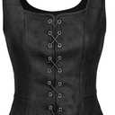 American Trends Women Pirate Renaissance Vest Cosplay Costume Waistcoat Halloween Steampunk Gothic Medieval Bodice (Small, Black)