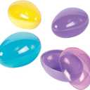 Fun Express Large Easter Eggs 12 Pack - Jumbo 7 Inch Fillable Plastic Easter Eggs for Easter Egg Hunt | Extra Large Empty Easter Eggs Bulk for Kids Party Supplies & Decorations