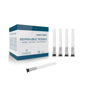 100 Pcs 22G 1 Inch Disposable Needle, Luer Lock Individual Package of Lab Tools Accessories for Refilling Liqui, Plant, Industrial and Ink