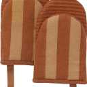 Folkulture Oven Mitts - Set of 2 (5.75"x9") | Oven Mitts with Hanging Loop for Cooking Gifts for Women, Kitchen Decor| 100% Cotton, Silicone Heat Resistant Mini Mitts for Mom