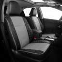 FREESOO Toyota Camry Seat Covers Full Set Custom Fit for L/LE/XLE 2017 2016 2015 2014 2013 2012 Models, Premium Waterproof Leather Car Seat Protectors (Black Grey)