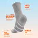 4 Pairs Womens Cotton Crew Work Socks,Moisture Wicking Athletic Socks for Hiking Sports Running(GREY,5-9)