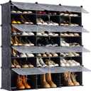 Portable Shoe Rack Organizer, 48-Pair Tower Shelf Storage Cabinets, Plastic Shoe Organizer for Entryway, Expandable for Heels,Boots,Slippers (48"x12"x48")