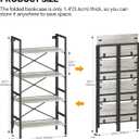Homeiju Folding Bookshelf,4 Tier Bookcase Foldable Shelf with X-Bracket Design, Adjustable Feet, Space Saving Storage for Living Room, Office, Brownish