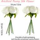 2 Bouquet 10Heads Artificial Fake Peony Flowers Silk Faux Flower for Home Office Party Wedding Decorations