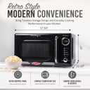 Nostalgia Retro Compact Countertop Microwave Oven - 0.7 Cu. Ft. - 700-Watts with LED Digital Display - Child Lock - Easy Clean Interior - Black