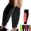 HiRui Soccer Shin Guards Shin Pads for Kids Youth Adult, Calf Compression Sleeve with Honeycomb Pads, Support for Shin Splint Baseball Boxing Kickboxing MTB, Lightweight(1PAIR), M