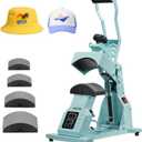 VEVOR Hat Heat Press Machine, with 4pcs Interchangeable Platens, Precise Temperature and Time Control, Hat Press for HTV Iron On and Sublimation Projects, for Caps, Headbands, Cuffs, Face Masks, Green